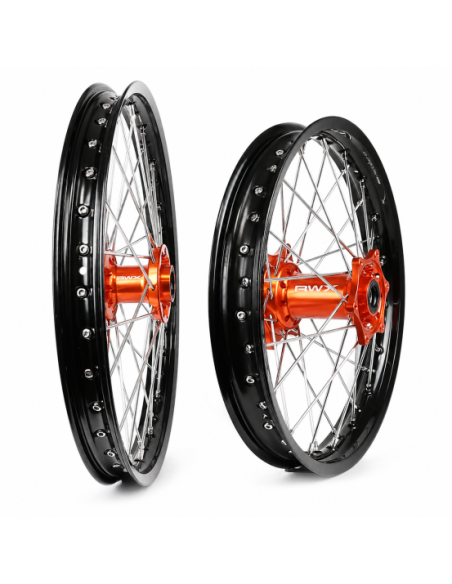 Paire de roues enduro RWX Moyeu Orange KTM EXC / EXC-F et Husqvarna TE / FE 2015-2027