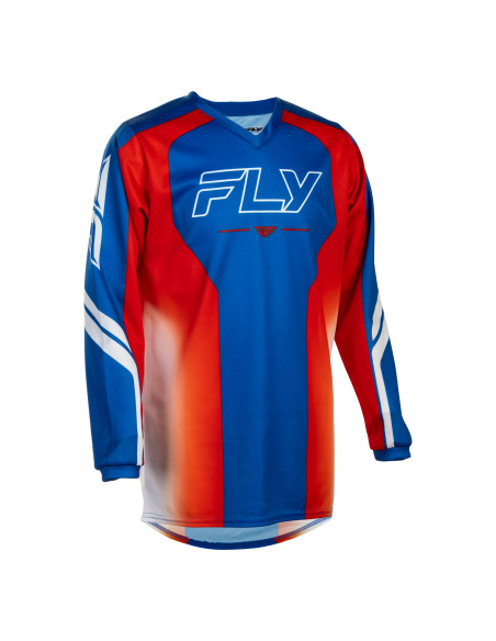 Maillot cross enfant Fly 2027 F-16 Raze - Rouge Blanc Bleu