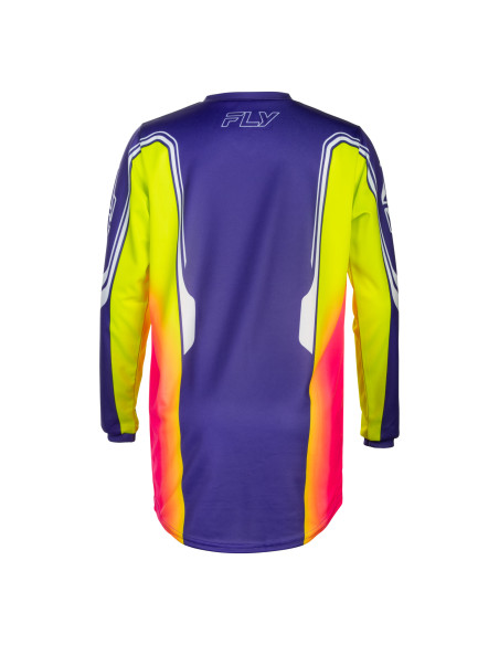 Maillot cross enfant Fly 2027 F-16 Raze - Violet Rouge Jaune