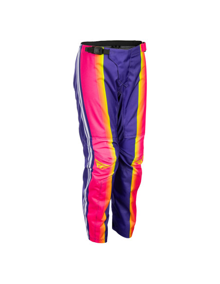 Pantalon cross enfant Fly 2027 F-16 Raze - Violet Rouge Jaune