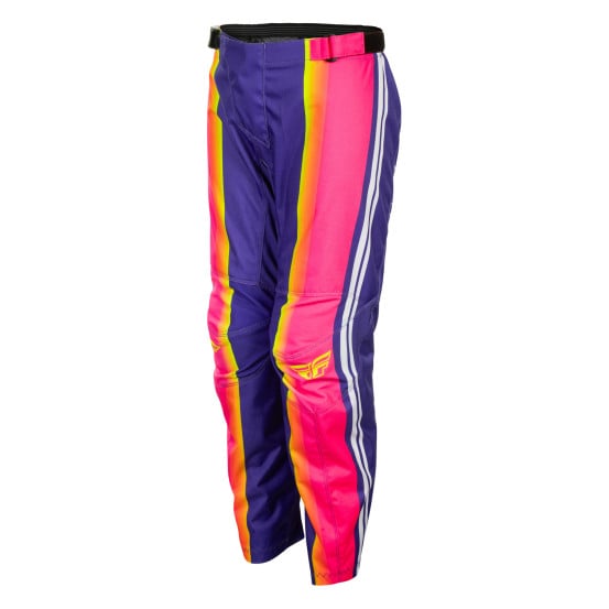 Pantalon cross enfant Fly 2027 F-16 Raze - Violet Rouge Jaune