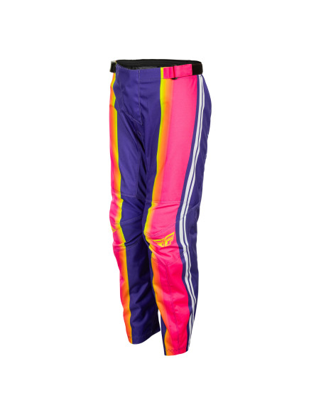 Pantalon cross enfant Fly 2027 F-16 Raze - Violet Rouge Jaune