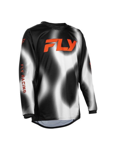 Maillot cross enfant Fly 2027 Kinetic Torch - Noir Blanc Orange
