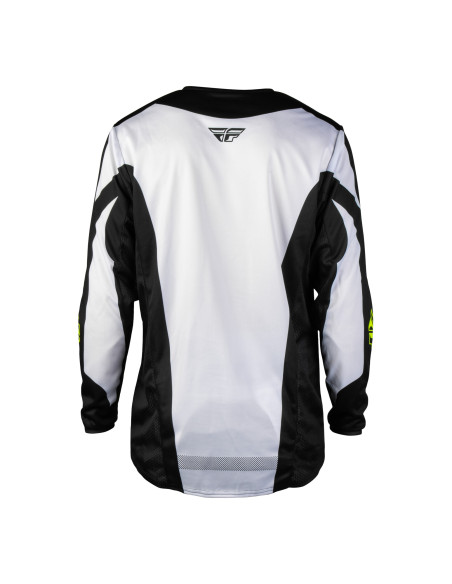 Maillot cross Fly 2027 Kinetic Fade - Blanc Noir Jaune fluo