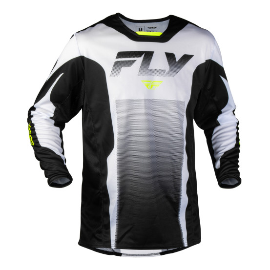 Maillot cross Fly 2027 Kinetic Fade - Blanc Noir Jaune fluo