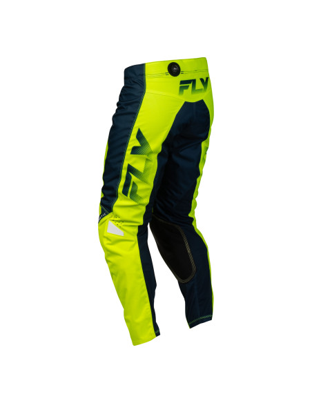 Pantalon cross Fly 2027 Kinetic Fade - Jaune fluo Bleu Blanc