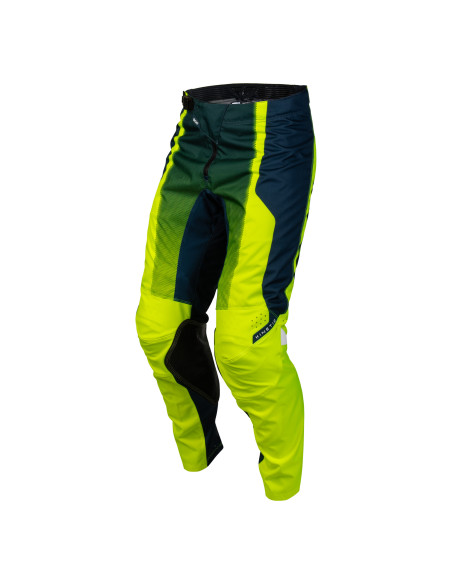 Pantalon cross Fly 2027 Kinetic Fade - Jaune fluo Bleu Blanc