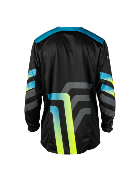 Maillot cross Fly 2027 Kinetic Volt - Noir Gris Turquoise Jaune