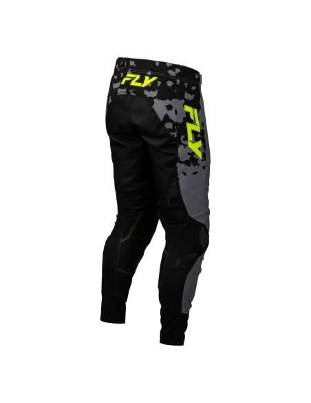 Pantalon cross Fly 2027 Lite Flake - Gris Jaune fluo Noir