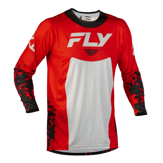 Maillot cross Fly 2027 Lite Flake - Rouge Gris Noir