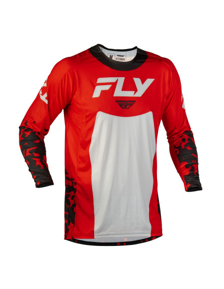 Maillot cross Fly 2027 Lite Flake - Rouge Gris Noir