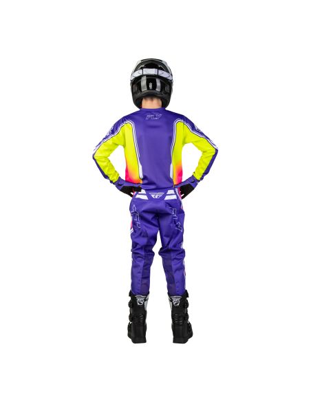 Tenue cross enfant Fly 2027 F-16 Raze - Violet Rouge Jaune