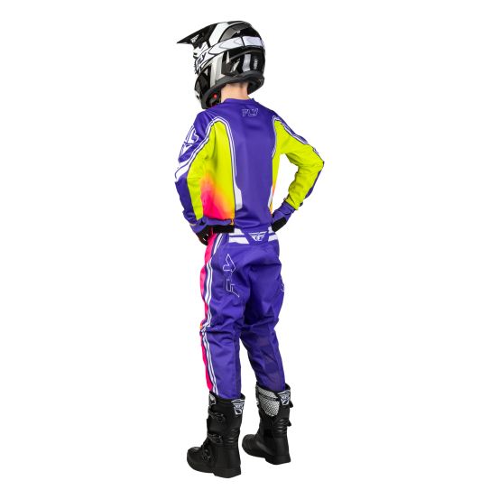 Tenue cross enfant Fly 2027 F-16 Raze - Violet Rouge Jaune