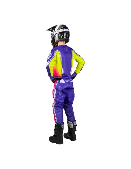 Tenue cross enfant Fly 2027 F-16 Raze - Violet Rouge Jaune