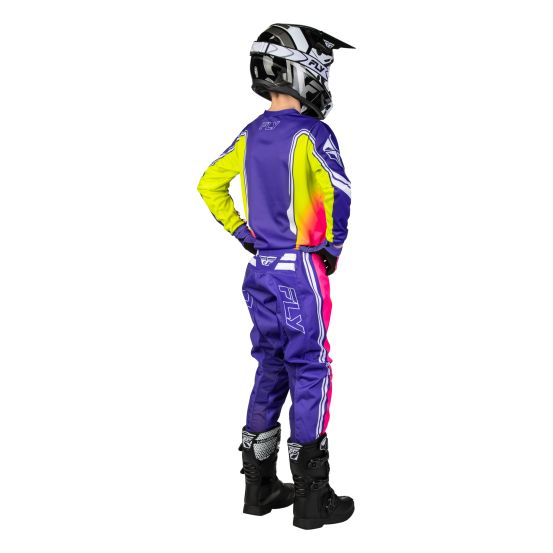 Tenue cross enfant Fly 2027 F-16 Raze - Violet Rouge Jaune