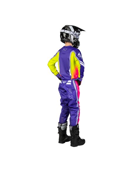 Tenue cross enfant Fly 2027 F-16 Raze - Violet Rouge Jaune
