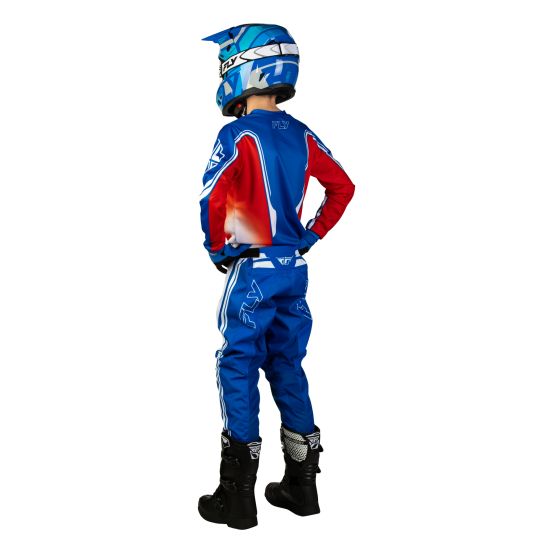 Tenue cross enfant Fly 2027 F-16 Raze - Rouge Blanc Bleu