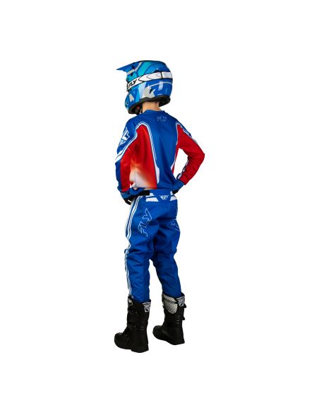 Tenue cross enfant Fly 2027 F-16 Raze - Rouge Blanc Bleu