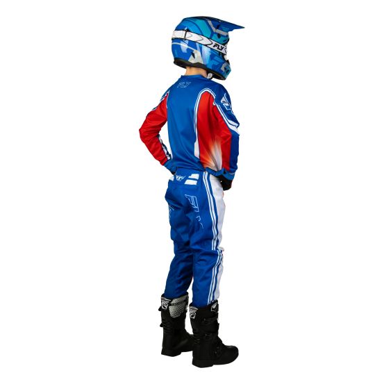 Tenue cross enfant Fly 2027 F-16 Raze - Rouge Blanc Bleu