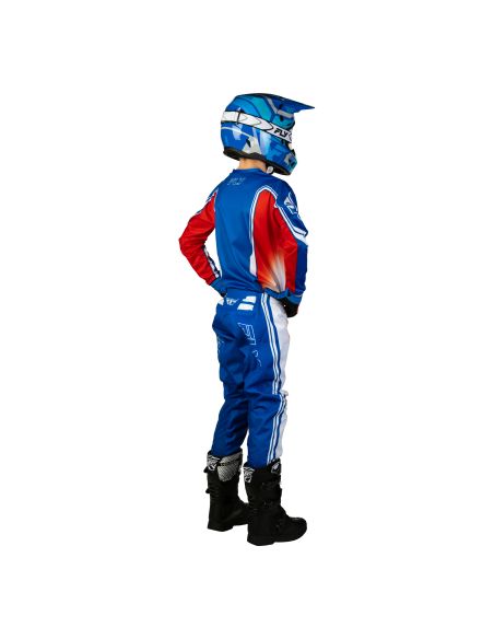 Tenue cross enfant Fly 2027 F-16 Raze - Rouge Blanc Bleu