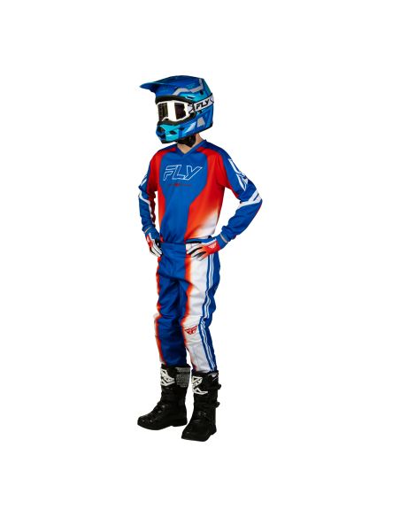 Tenue cross enfant Fly 2027 F-16 Raze - Rouge Blanc Bleu