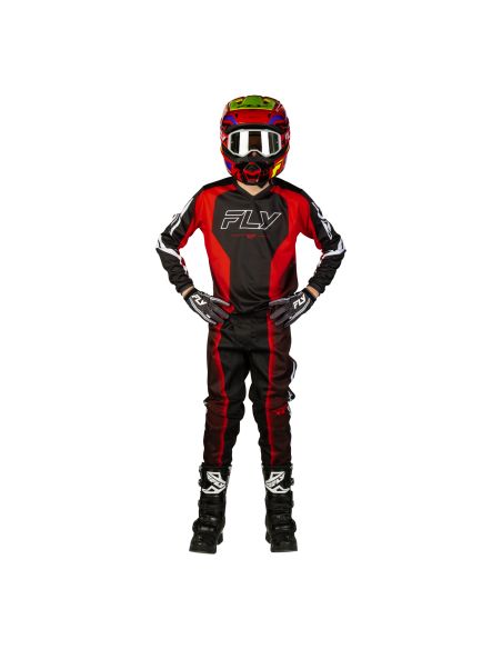 Tenue cross enfant Fly 2027 F-16 Raze - Noir Rouge Blanc