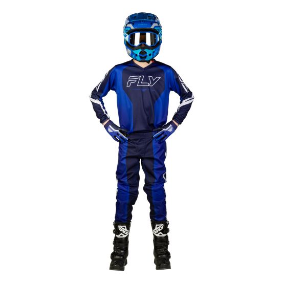 Tenue cross enfant Fly 2027 F-16 Raze - Bleu Blanc