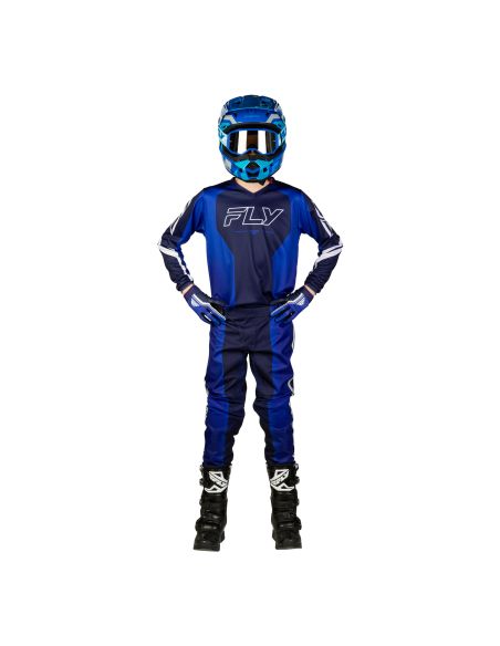Tenue cross enfant Fly 2027 F-16 Raze - Bleu Blanc