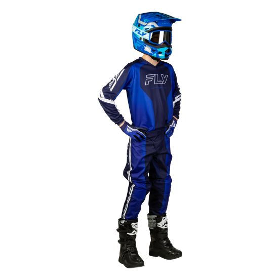 Tenue cross enfant Fly 2027 F-16 Raze - Bleu Blanc