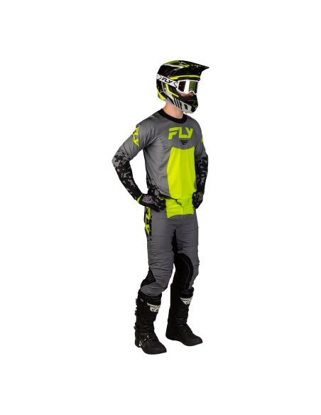 Tenue cross Fly 2027 Lite Flake - Gris Jaune fluo Noir
