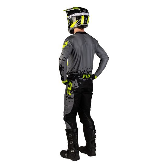 Tenue cross Fly 2027 Lite Flake - Gris Jaune fluo Noir