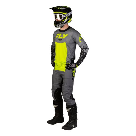 Tenue cross Fly 2027 Lite Flake - Gris Jaune fluo Noir