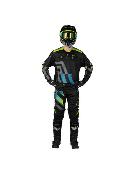 Tenue cross Fly 2027 Kinetic Volt - Noir Gris Turquoise Jaune