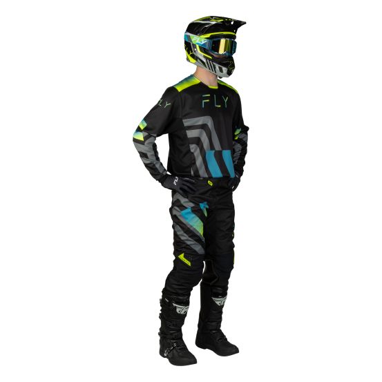 Tenue cross Fly 2027 Kinetic Volt - Noir Gris Turquoise Jaune