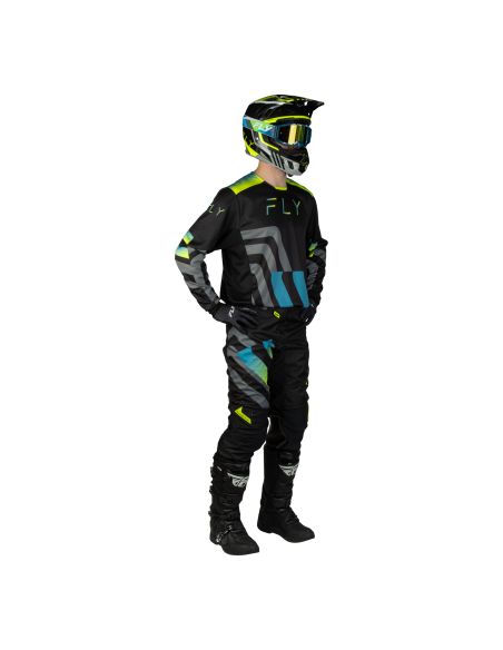 Tenue cross Fly 2027 Kinetic Volt - Noir Gris Turquoise Jaune