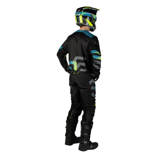 Tenue cross Fly 2027 Kinetic Volt - Noir Gris Turquoise Jaune