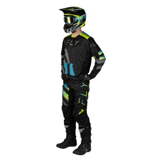 Tenue cross Fly 2027 Kinetic Volt - Noir Gris Turquoise Jaune