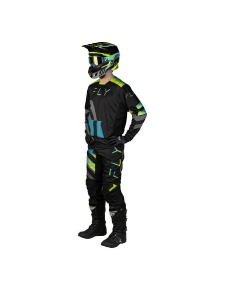Tenue cross Fly 2027 Kinetic Volt - Noir Gris Turquoise Jaune