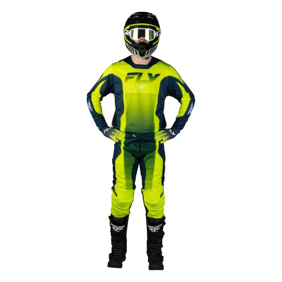 Tenue cross Fly 2027 Kinetic Fade - Jaune fluo Bleu Blanc