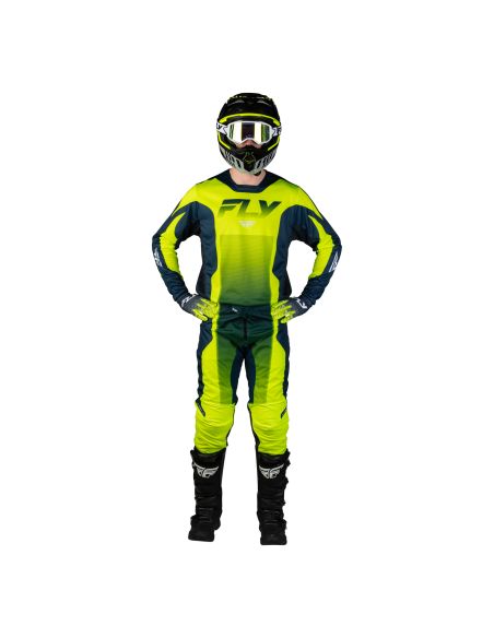 Tenue cross Fly 2027 Kinetic Fade - Jaune fluo Bleu Blanc