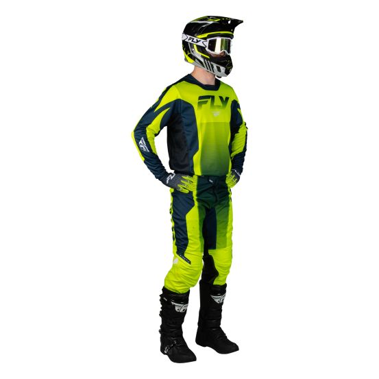 Tenue cross Fly 2027 Kinetic Fade - Jaune fluo Bleu Blanc
