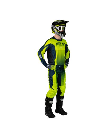 Tenue cross Fly 2027 Kinetic Fade - Jaune fluo Bleu Blanc