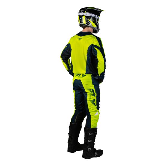 Tenue cross Fly 2027 Kinetic Fade - Jaune fluo Bleu Blanc