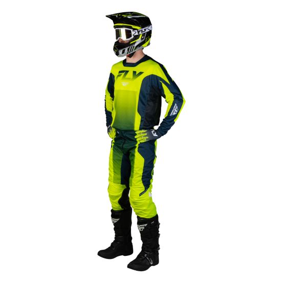 Tenue cross Fly 2027 Kinetic Fade - Jaune fluo Bleu Blanc