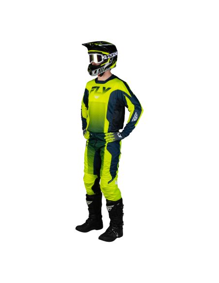 Tenue cross Fly 2027 Kinetic Fade - Jaune fluo Bleu Blanc