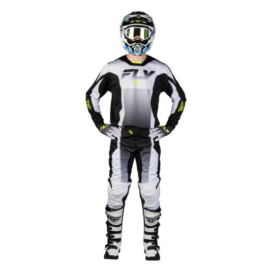 Tenue cross Fly 2027 Kinetic Fade - Blanc Noir Jaune fluo