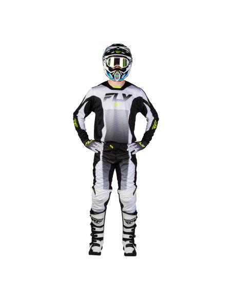 Tenue cross Fly 2027 Kinetic Fade - Blanc Noir Jaune fluo
