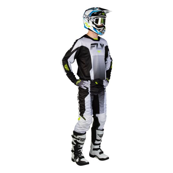 Tenue cross Fly 2027 Kinetic Fade - Blanc Noir Jaune fluo