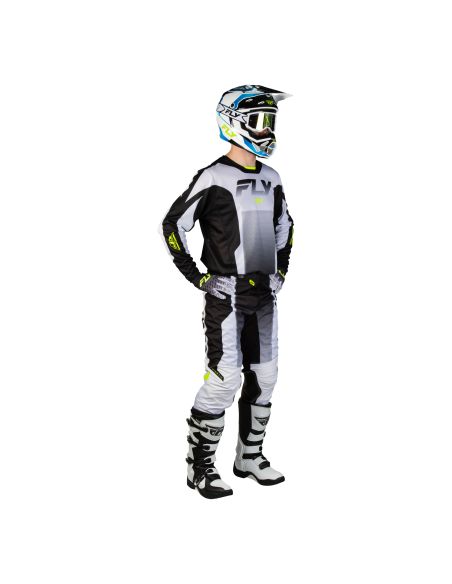 Tenue cross Fly 2027 Kinetic Fade - Blanc Noir Jaune fluo