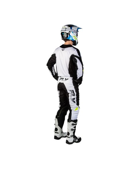 Tenue cross Fly 2027 Kinetic Fade - Blanc Noir Jaune fluo